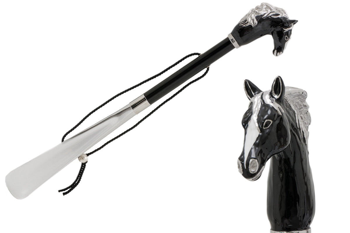 Pasotti Schuhanzieher mit Schwarzes Pferd