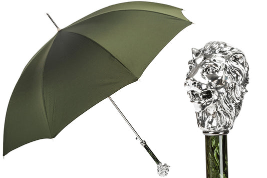 Pasotti Grün Regenschirm mit Silberner Löwe