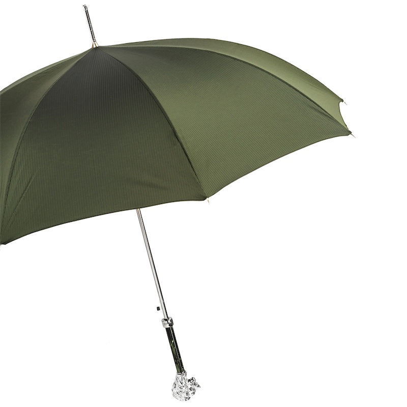 Pasotti Grün Regenschirm mit Silberner Löwe